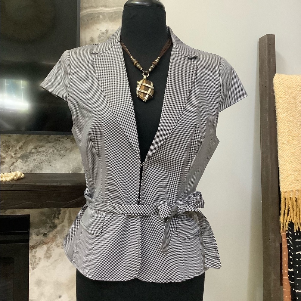 7th Avenue Gingham Blouse / Suit Coat - M